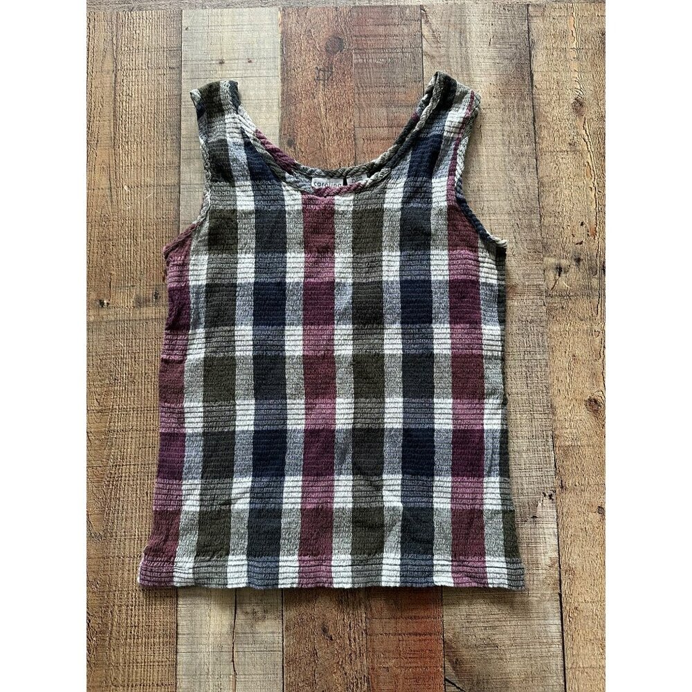 Carolina Colours Plus Size 16W Sleeveless Plaid Tank Top 93% Cotton